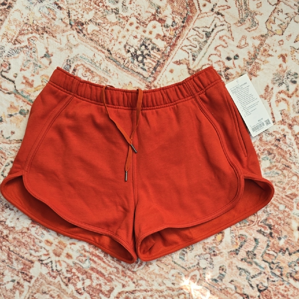 NWT lululemon athletica Orange Scuba MR 3 Inch Athletic Shorts Size Large